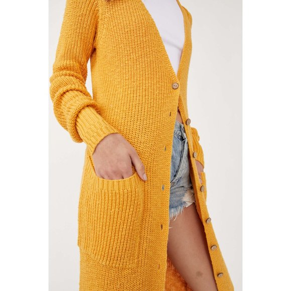 🎉LAST CHANCE🎉 NWT Free People It's Alright Cardi / Golden Apricot Combo - Picture 4 of 6